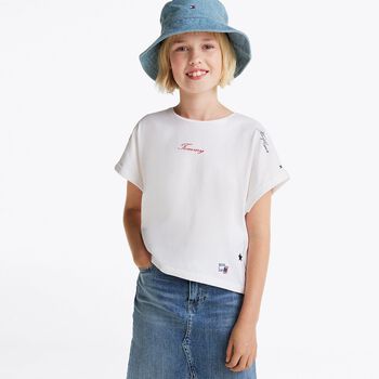 Girls White Logo T-Shirt