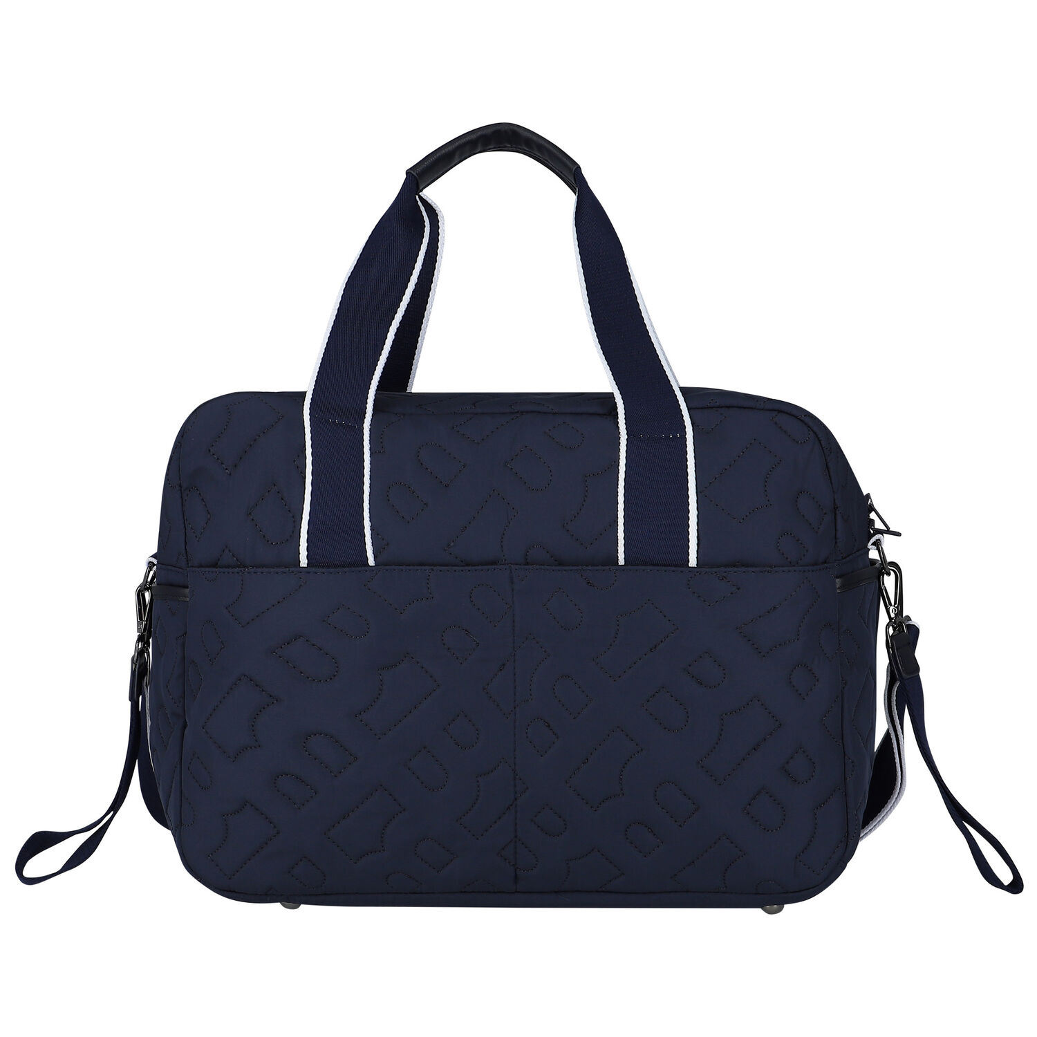 Navy Blue Logo Quilted Baby Changing Bag, 1, hi-res