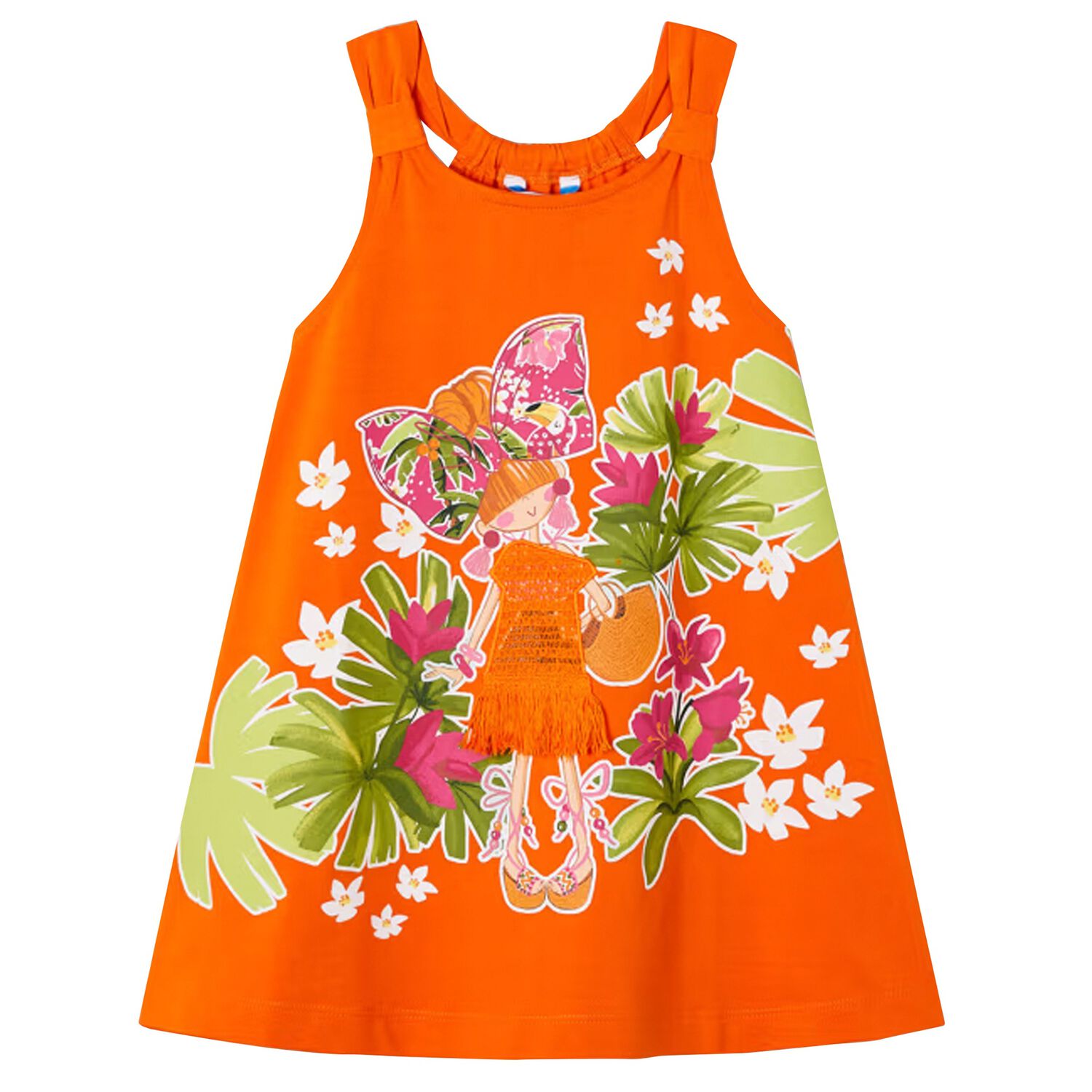 Girls Orange Dress, 2, hi-res