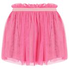Girls Pink Logo Tulle Skirt, 1, hi-res
