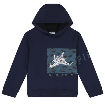Boys Navy Glow In The Dark Hooded Top