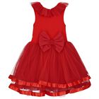 Girls Red Tulle Bow Dress Set, 1, hi-res