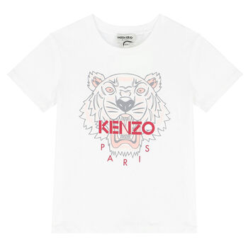 Girls White Tiger T-Shirt