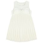 Girls Ivory Bow Dress, 1, hi-res