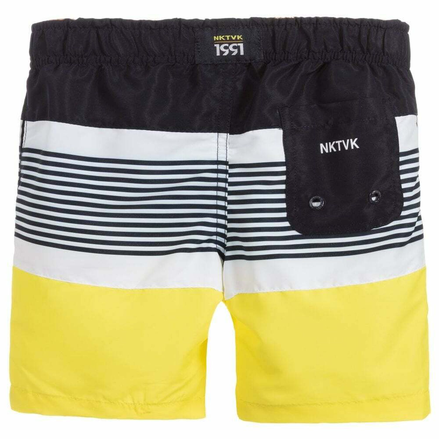 Boys Yellow & Navy Blue Swim Shorts, 1, hi-res