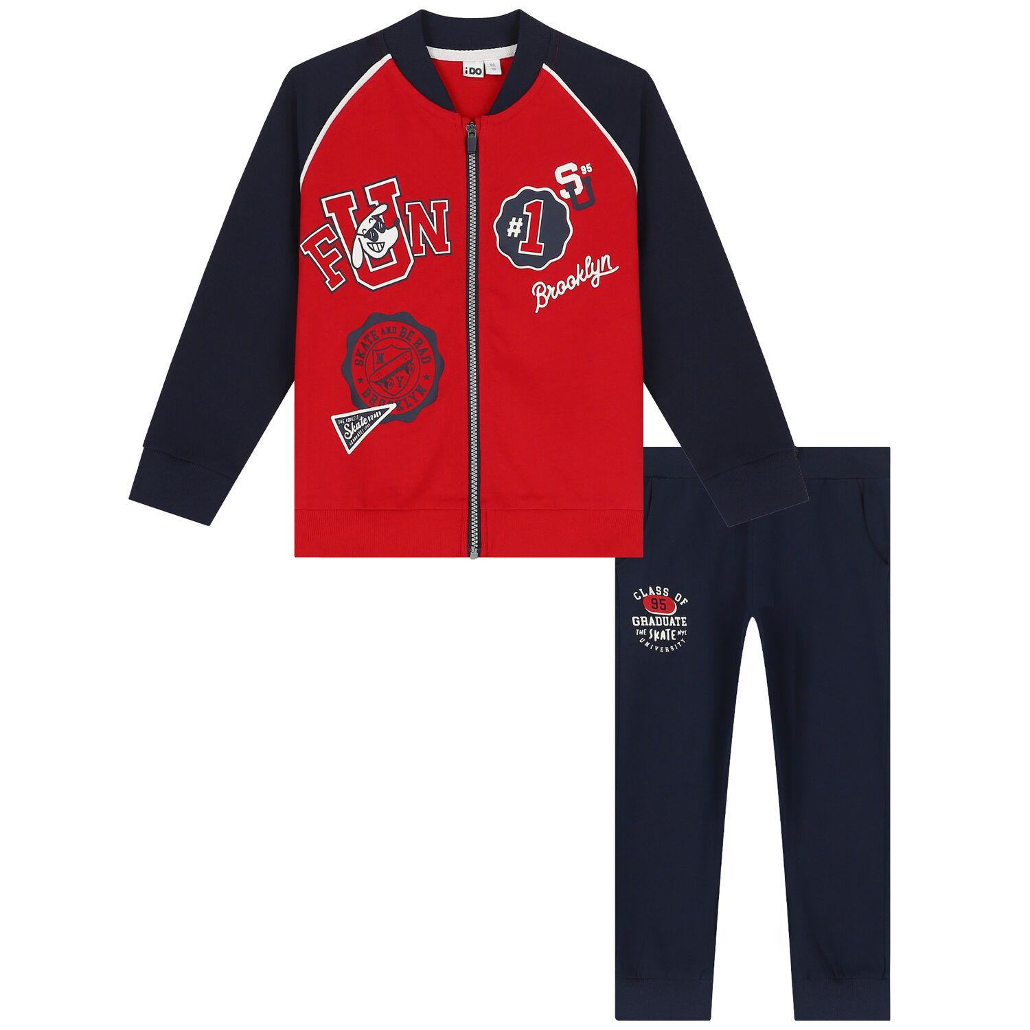 Boys Red & Navy Tracksuit, 2, hi-res image number null