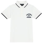 Boys White Logo Polo Shirt, 1, hi-res