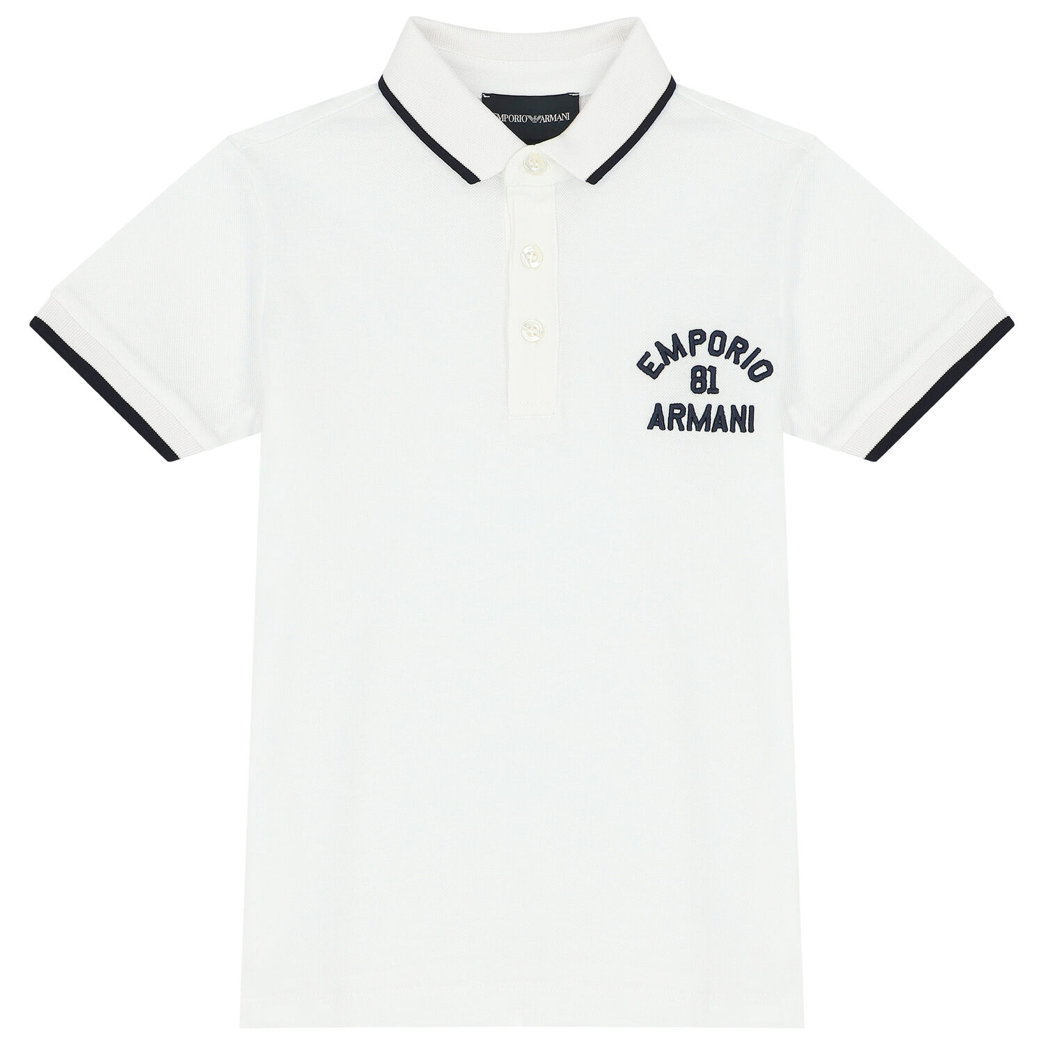 Boys White Logo Polo Shirt, 1, hi-res