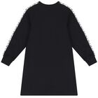 Girls Black & White Logo Dress, 1, hi-res