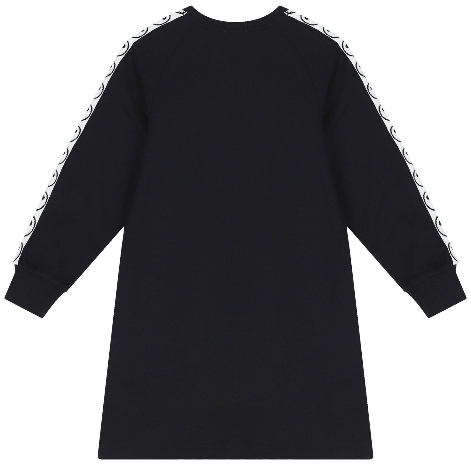 Girls Black & White Logo Dress, 1, hi-res