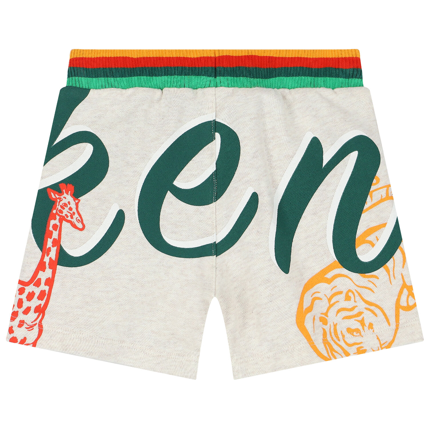 Younger Boys Beige Logo Shorts, 1, hi-res