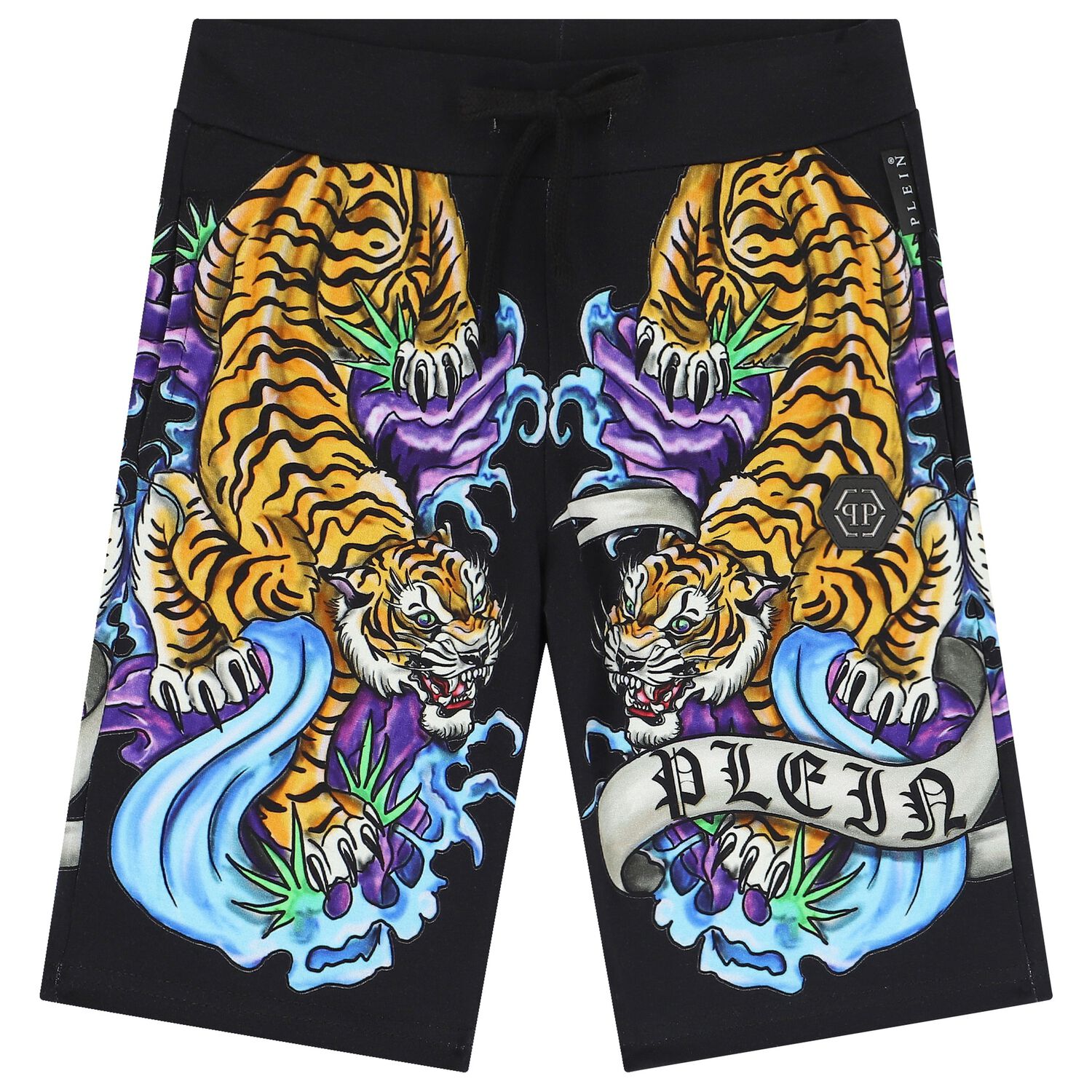 Boys Black Tattoo Shorts, 1, hi-res image number null
