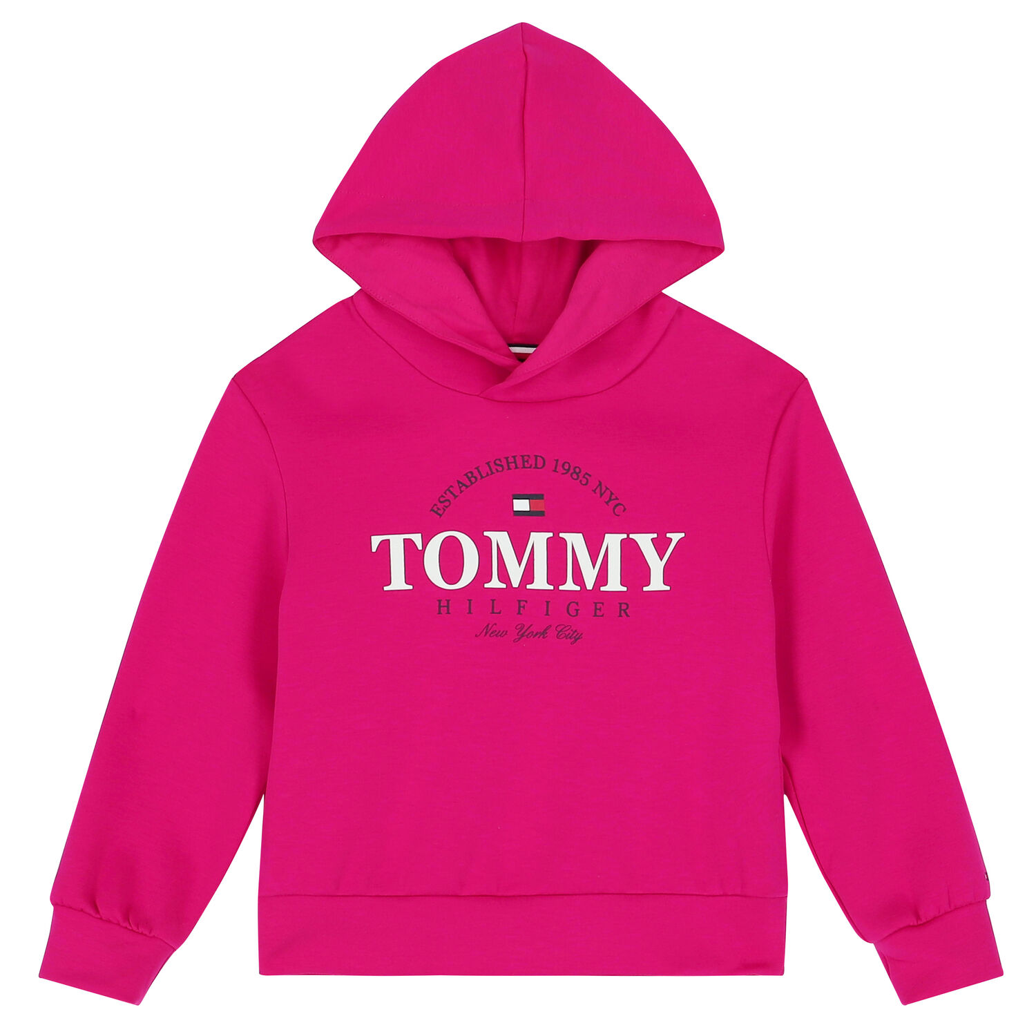 Girls Pink Logo Hooded Top, 2, hi-res