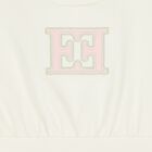 Younger Girls Ivory Logo Dress, 1, hi-res