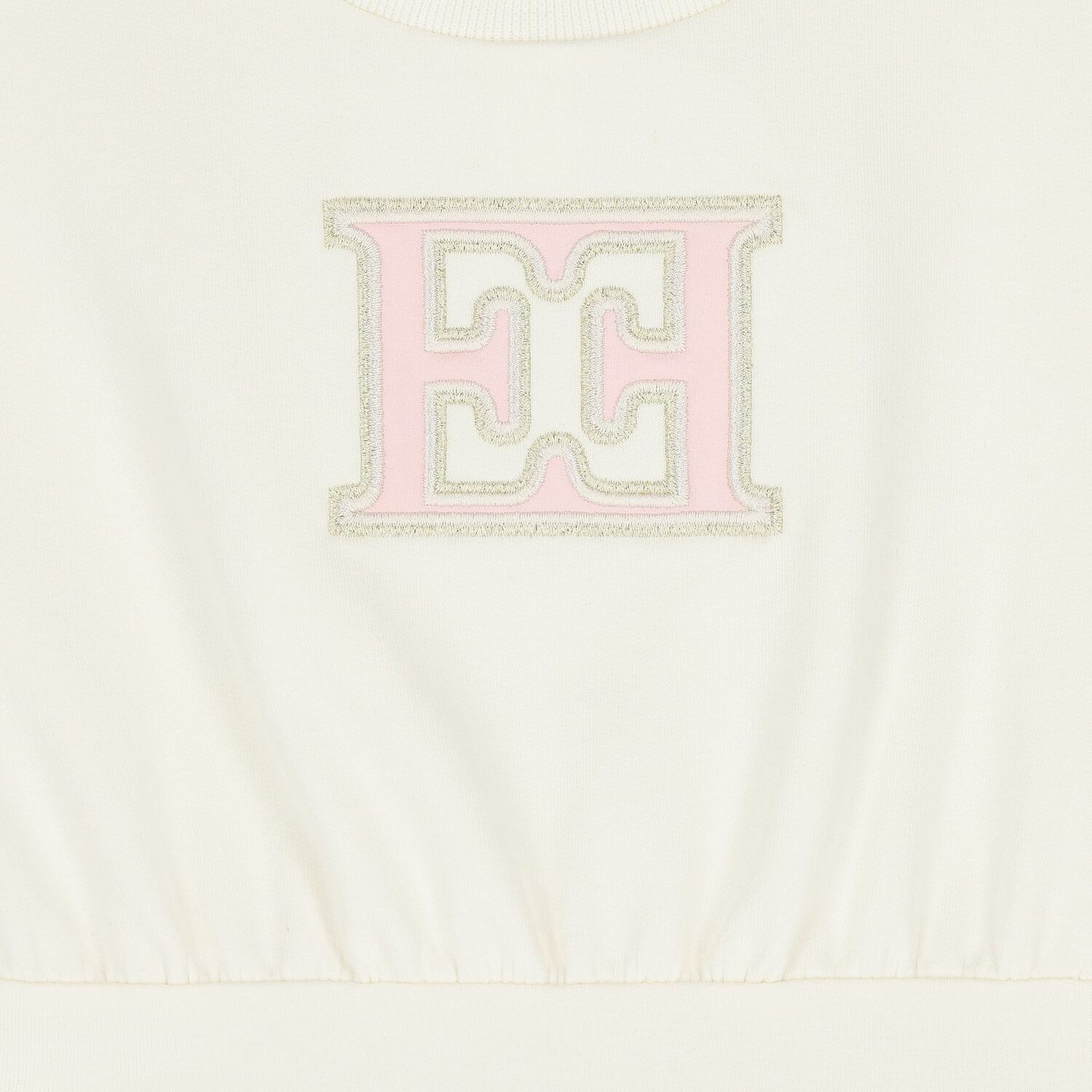 Younger Girls Ivory Logo Dress, 1, hi-res