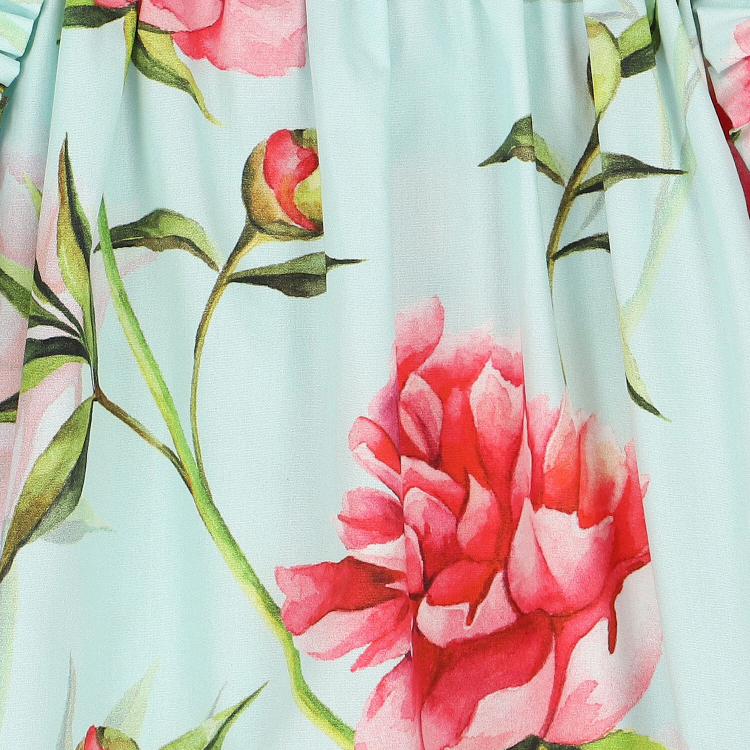 Girls Aqua & Pink Floral Dress, 1, hi-res