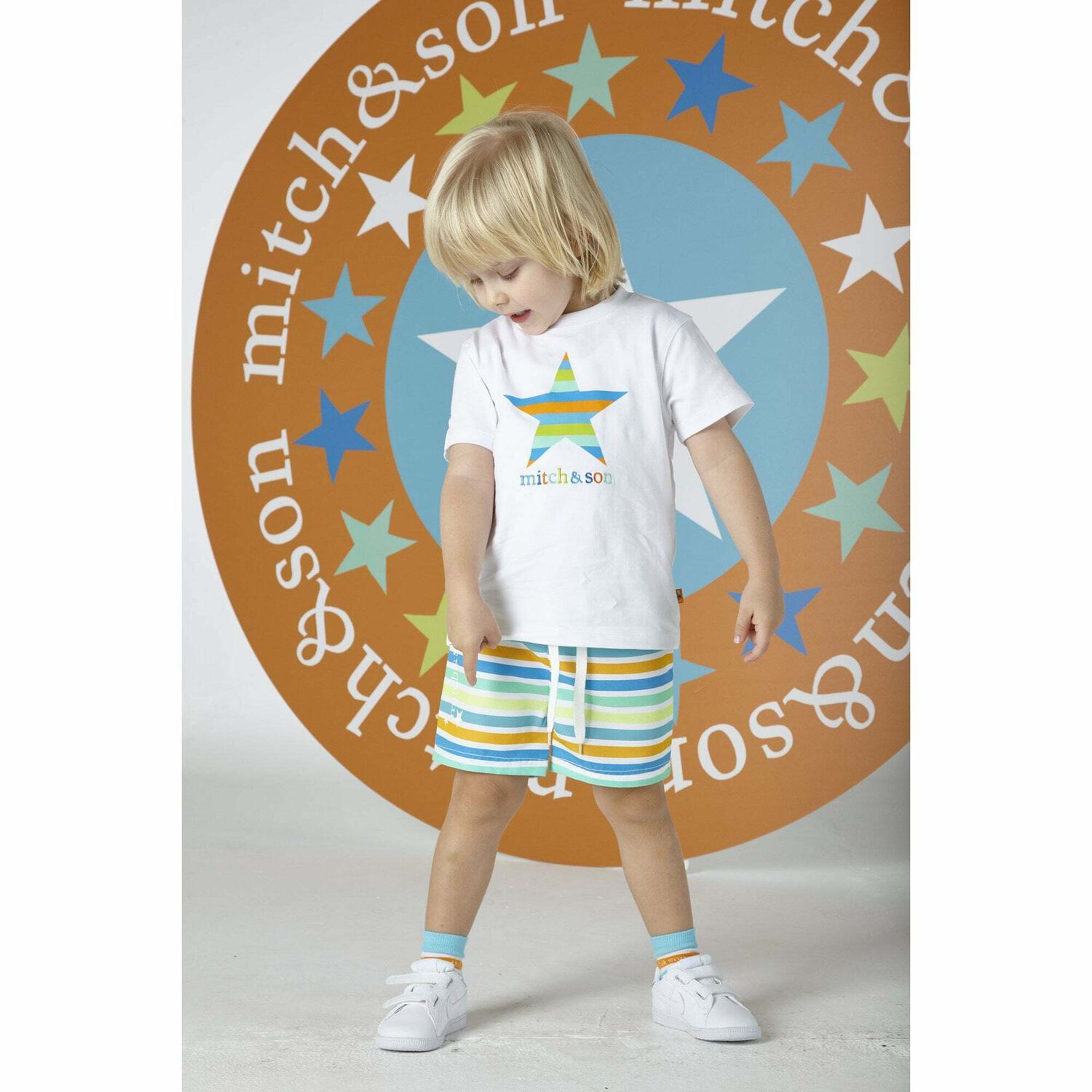 Boys Multicolored Printed Swim Short, 1, hi-res