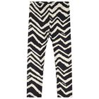 Girls Black & Ivory Zig Zag Leggings, 1, hi-res