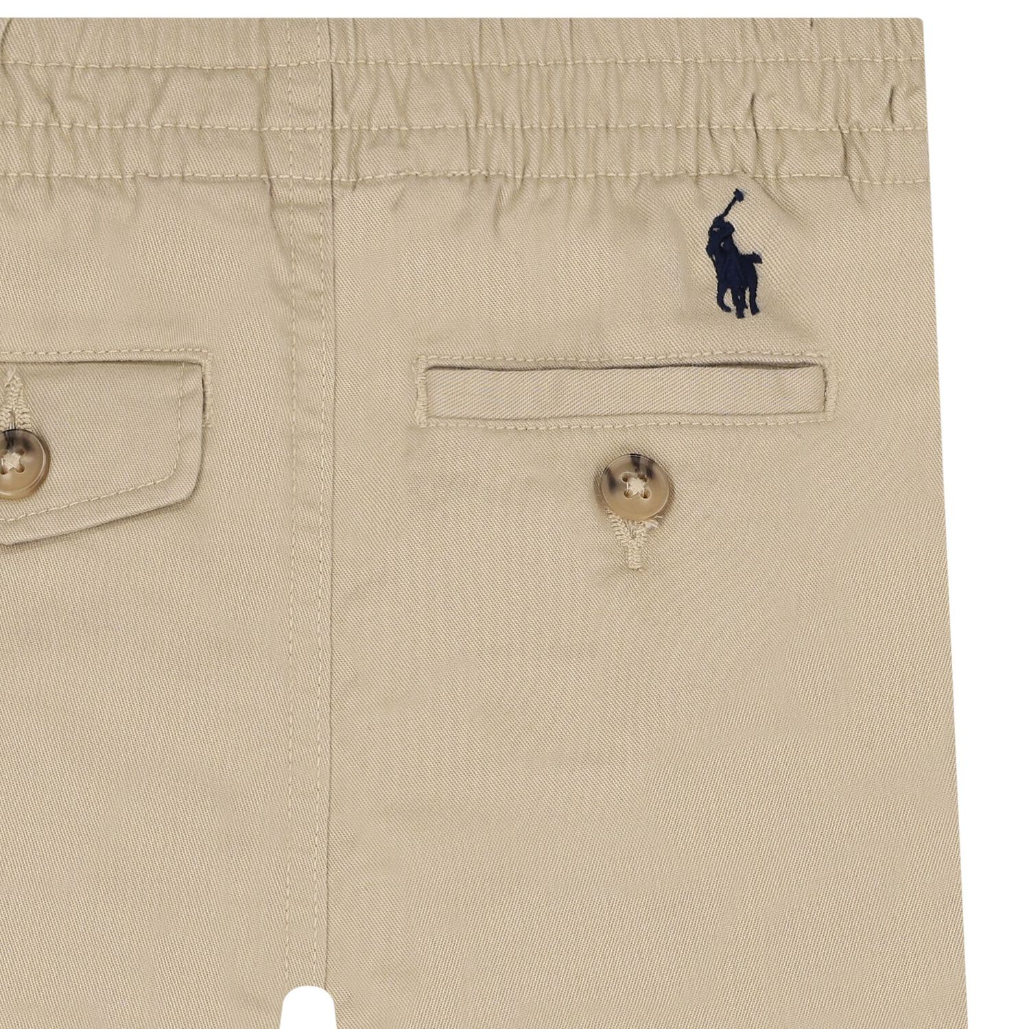 Baby Boys Beige Logo Trousers, 1, hi-res