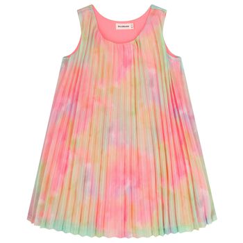 Girls Pink Pleated Dress