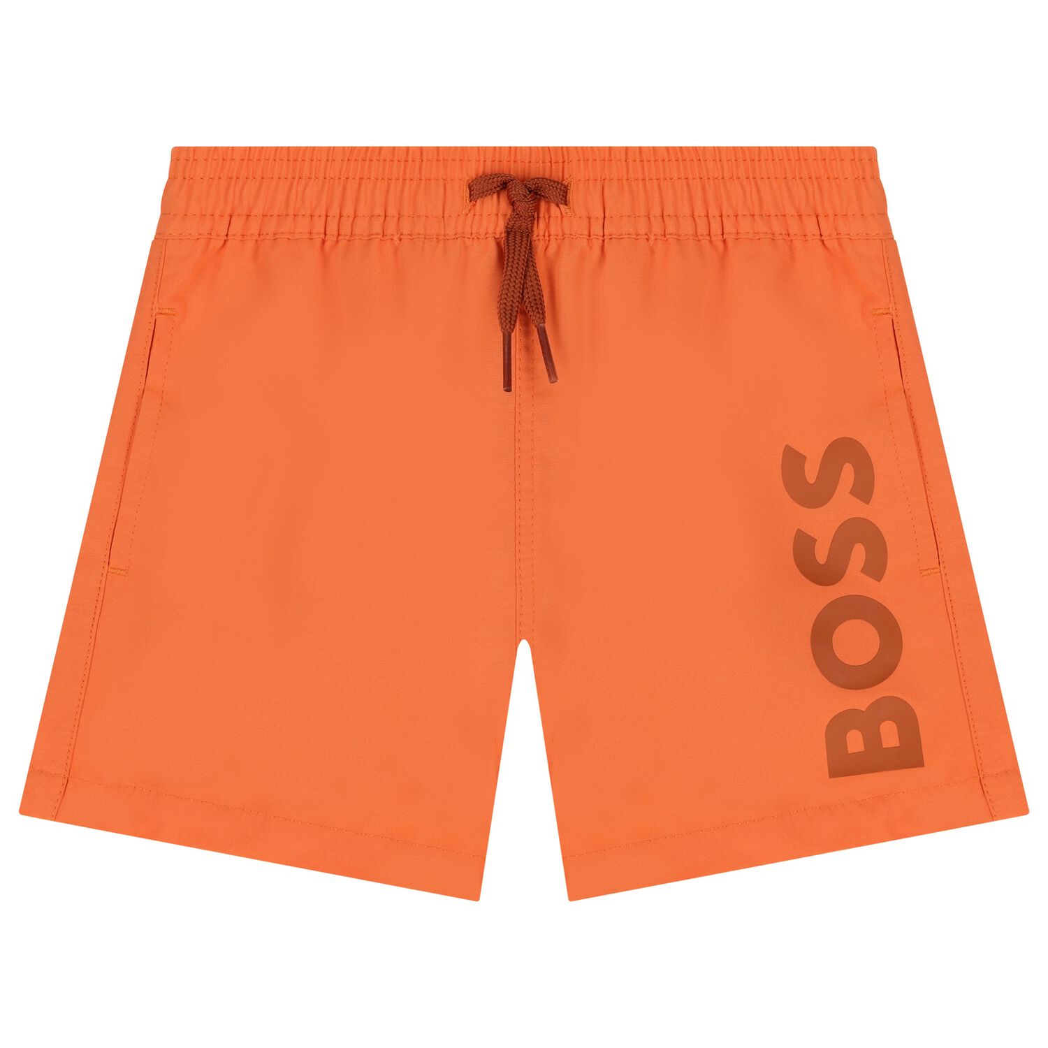 Younger Boys Orange Logo Swim Shorts, 3, hi-res