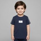 Younger Boys Navy Blue Logo T-Shirt, 4, hi-res