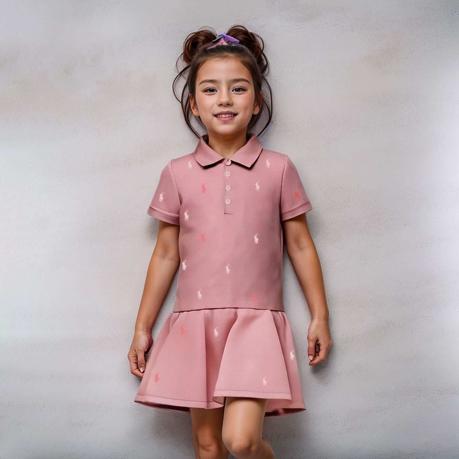 Girls Pink Logo Dress, 1, hi-res