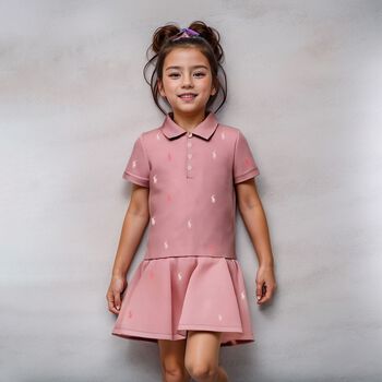 Girls Pink Logo Dress