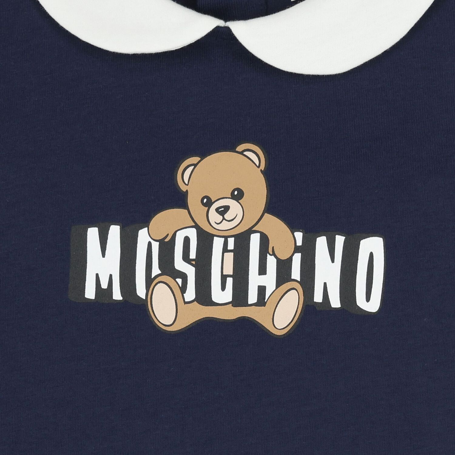 Navy Blue Teddy Bear Logo Baby Romper, 2, hi-res
