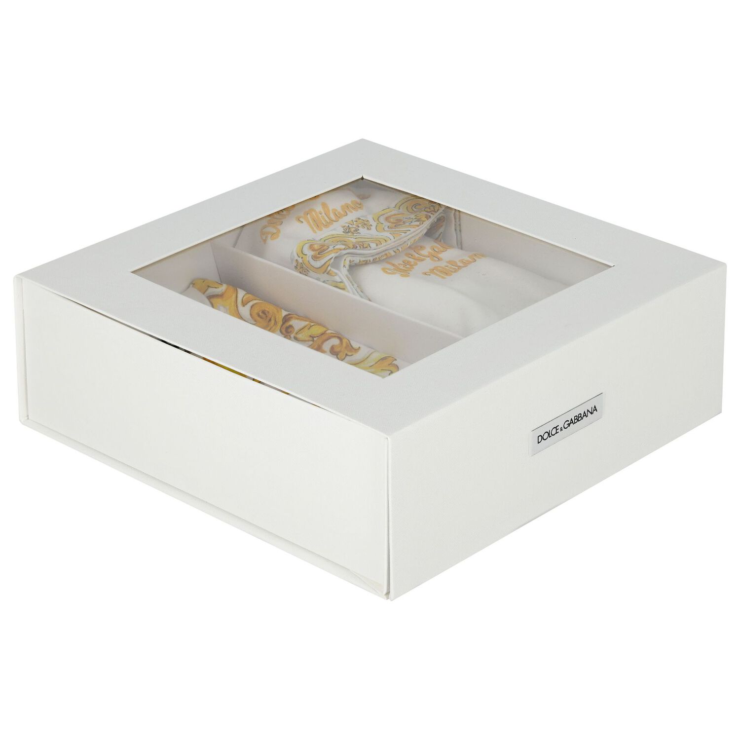 Baby Girls White & Yellow Majolica Babygrow Gift Set, 1, hi-res