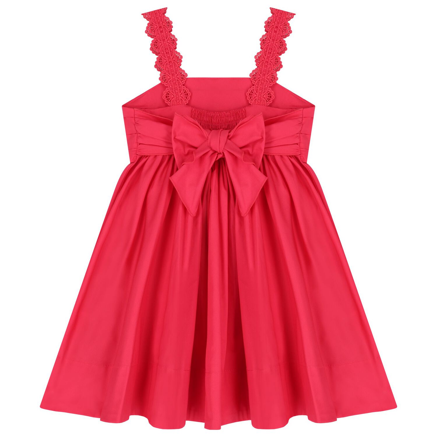 Girls Pink Pleated Satin Dress, 1, hi-res