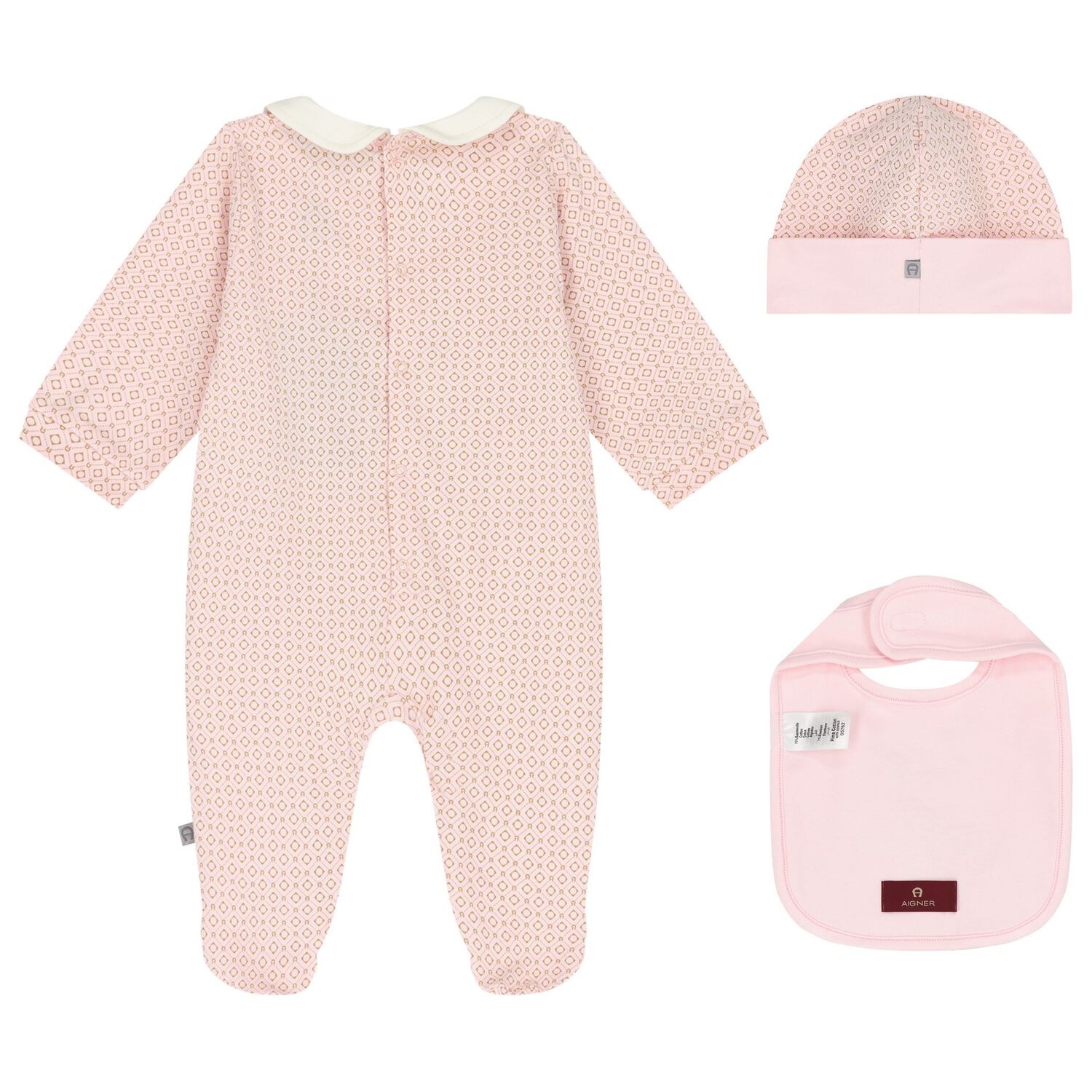 Baby Girls Pink Logo Babygrow Gift Set, 1, hi-res image number null