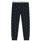 Boys White & Navy Blue Logo Pyjamas, 1, hi-res