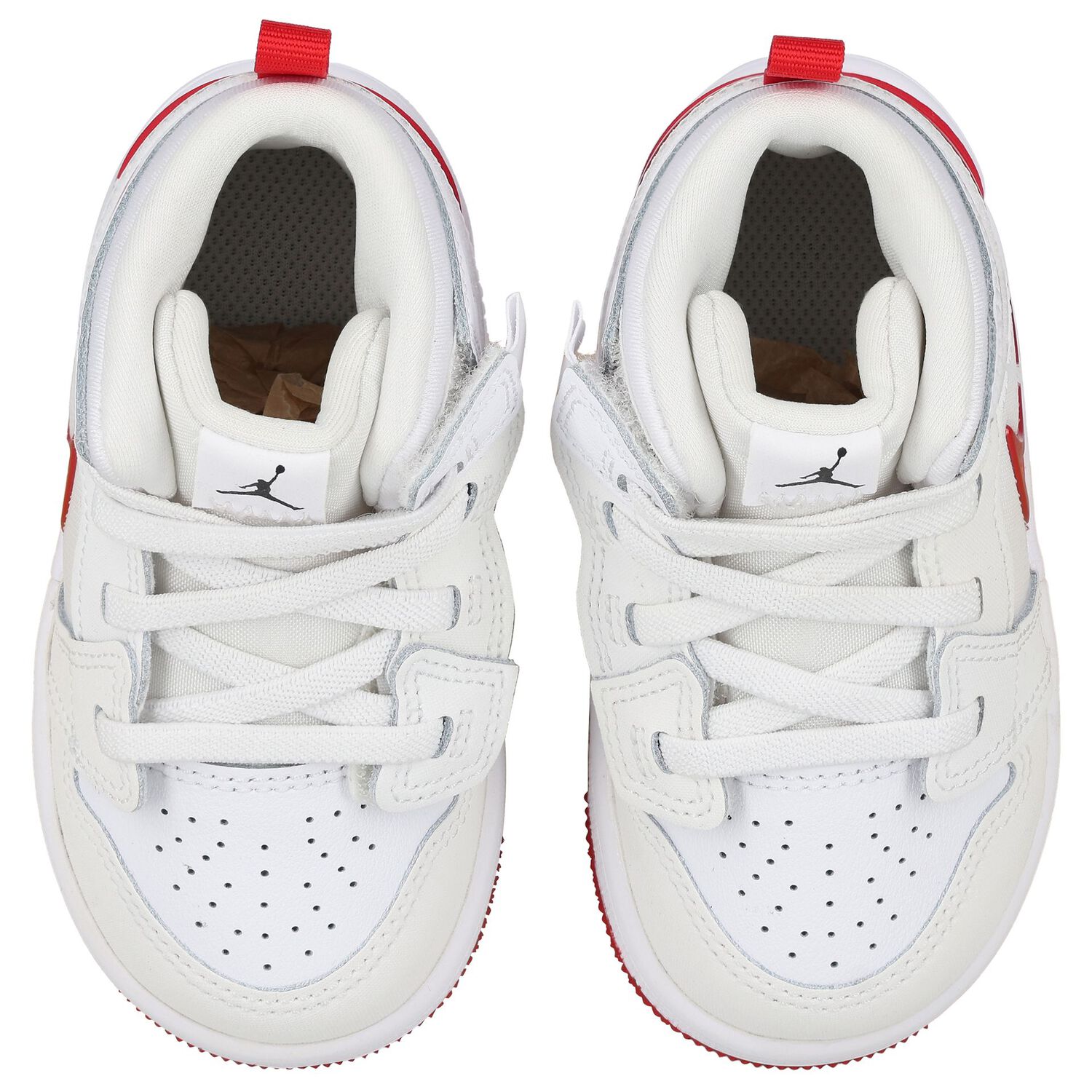 Younger White & Red Jordan 1 Mid Easyon Trainers, 1, hi-res