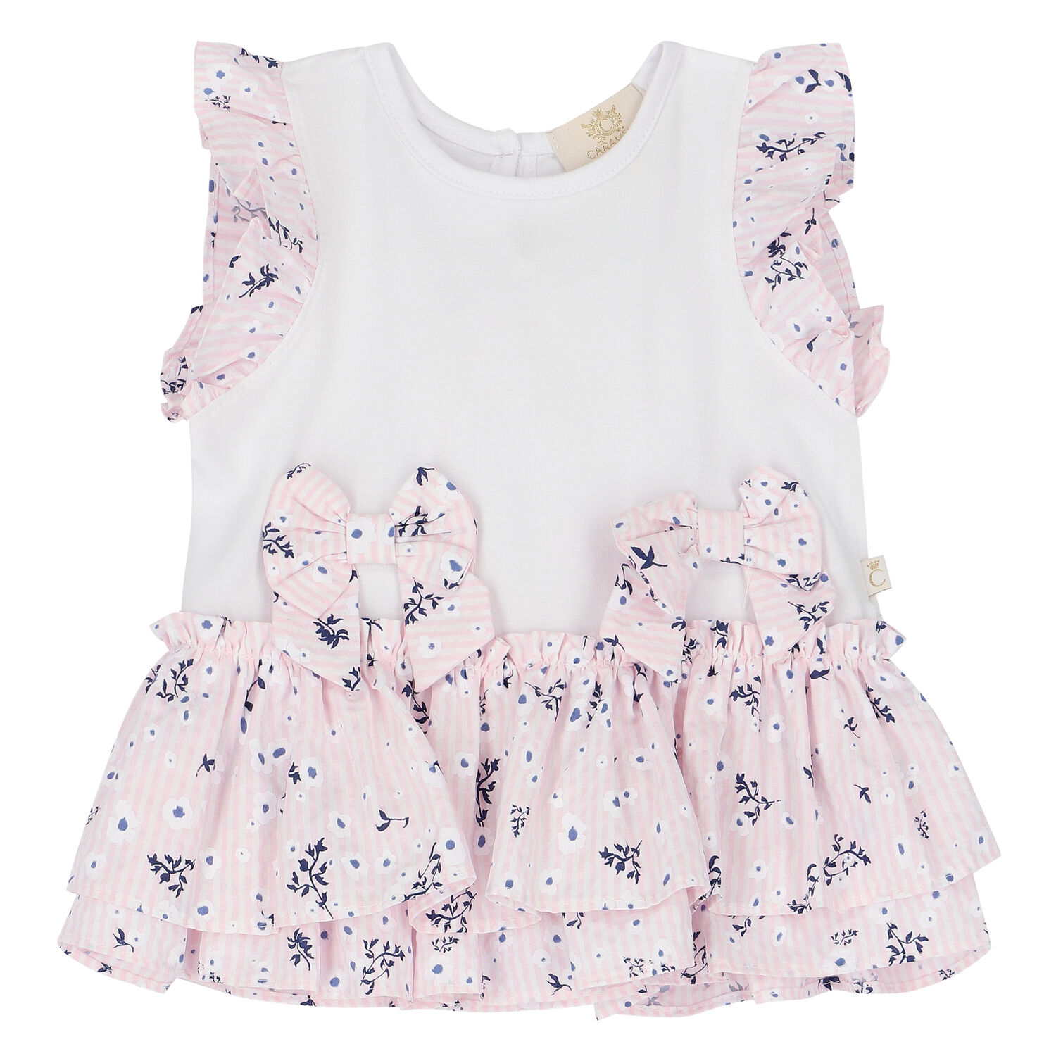 Younger Girls White & Pink Ruffled Leggings Set, 1, hi-res image number null