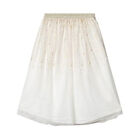 Girls Ivory & Gold Tulle Skirt, 1, hi-res