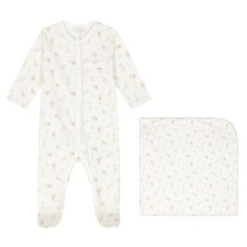 Baby Girls Ivory Logo Flower Gift Set