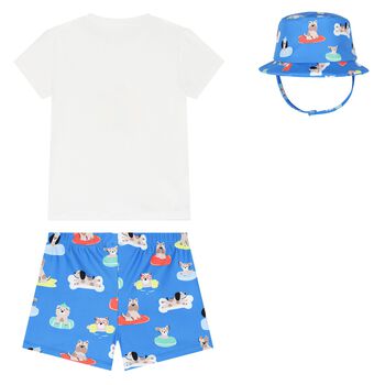 Baby Boys Blue & White Swim Set