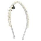 Girls White Embellished Pearl Headband, 1, hi-res
