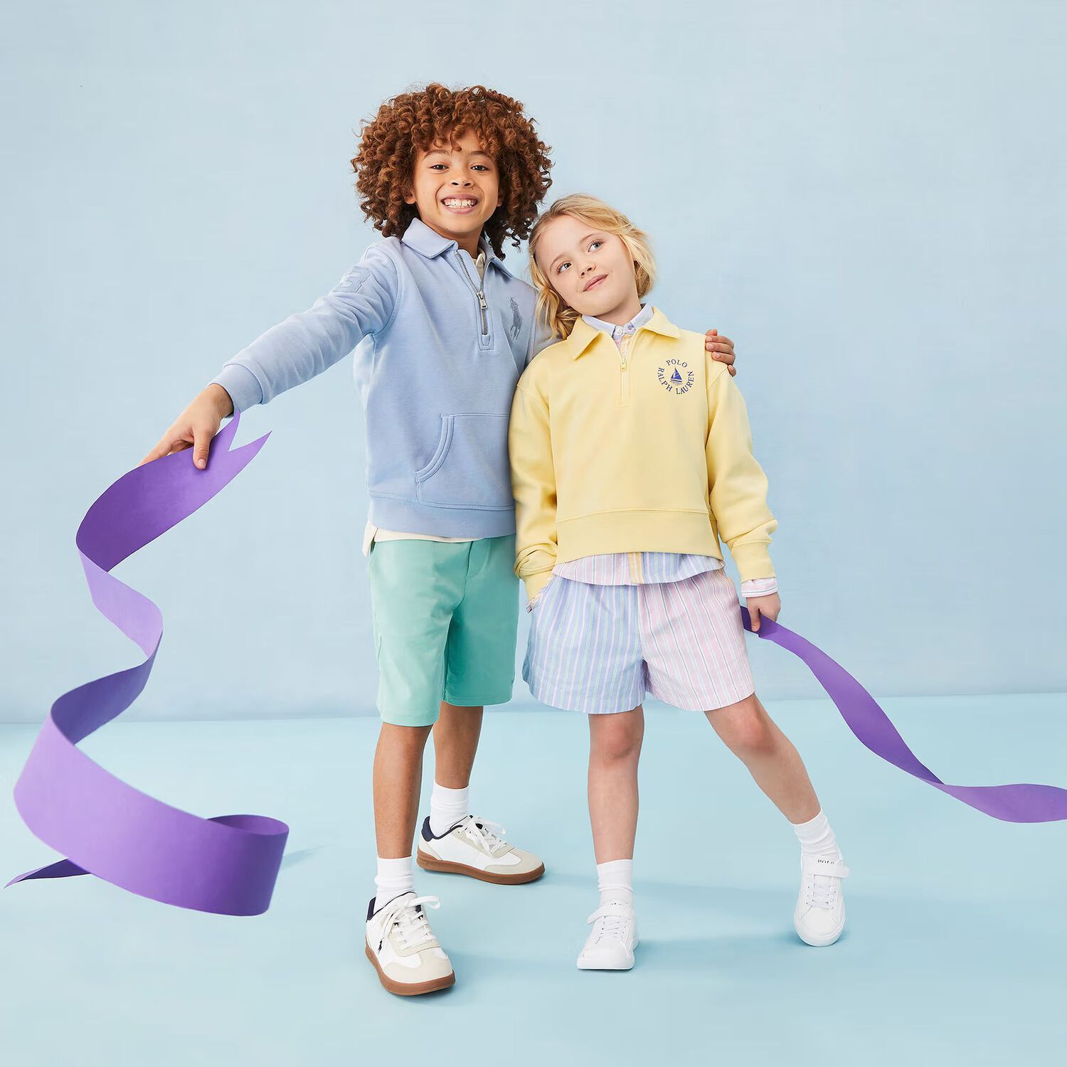 Boys White & Beige Logo Trainers, 1, hi-res