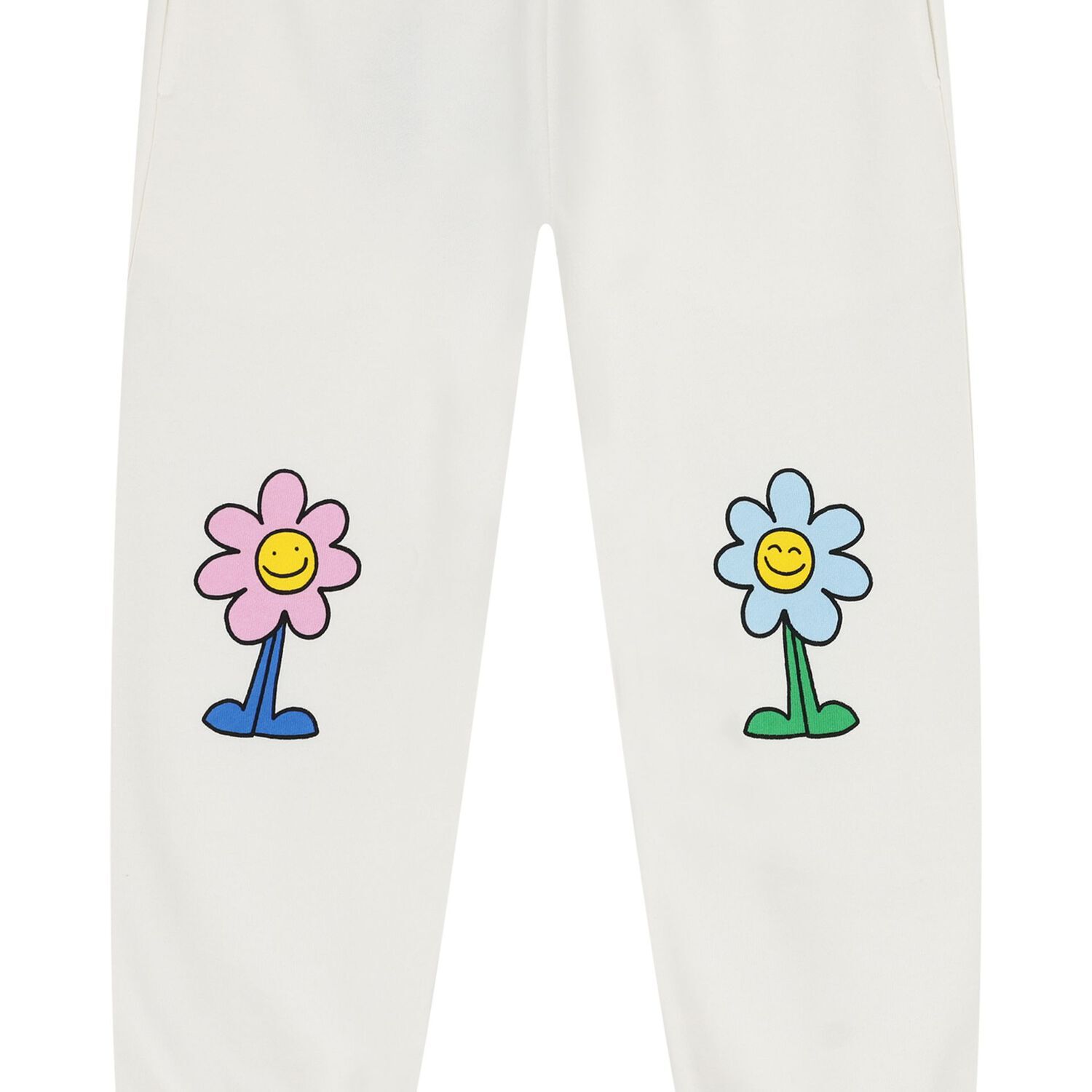 Girls Ivory Flower Joggers, 1, hi-res