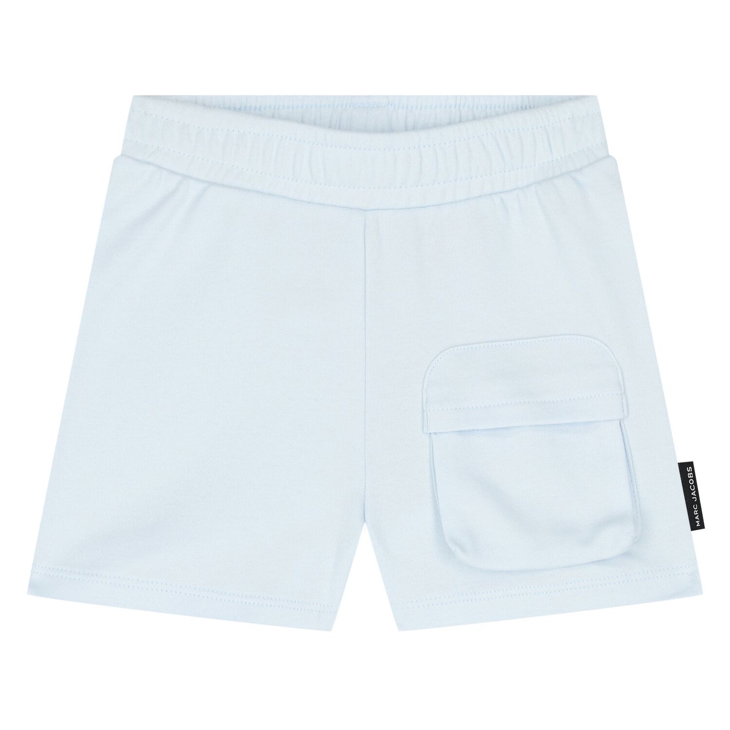 Younger Boys White & Blue Logo Shorts Set, 1, hi-res