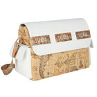 White & Beige Geo Map Baby Changing Bag, 1, hi-res