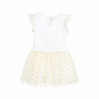 Girls Ivory & Gold Dress, 1, hi-res