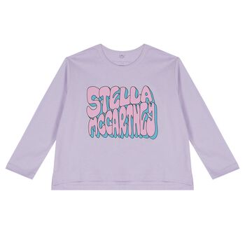 Girls Lilac Logo Long Sleeve Top