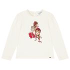 Girls Ivory Long Sleeve Top, 1, hi-res