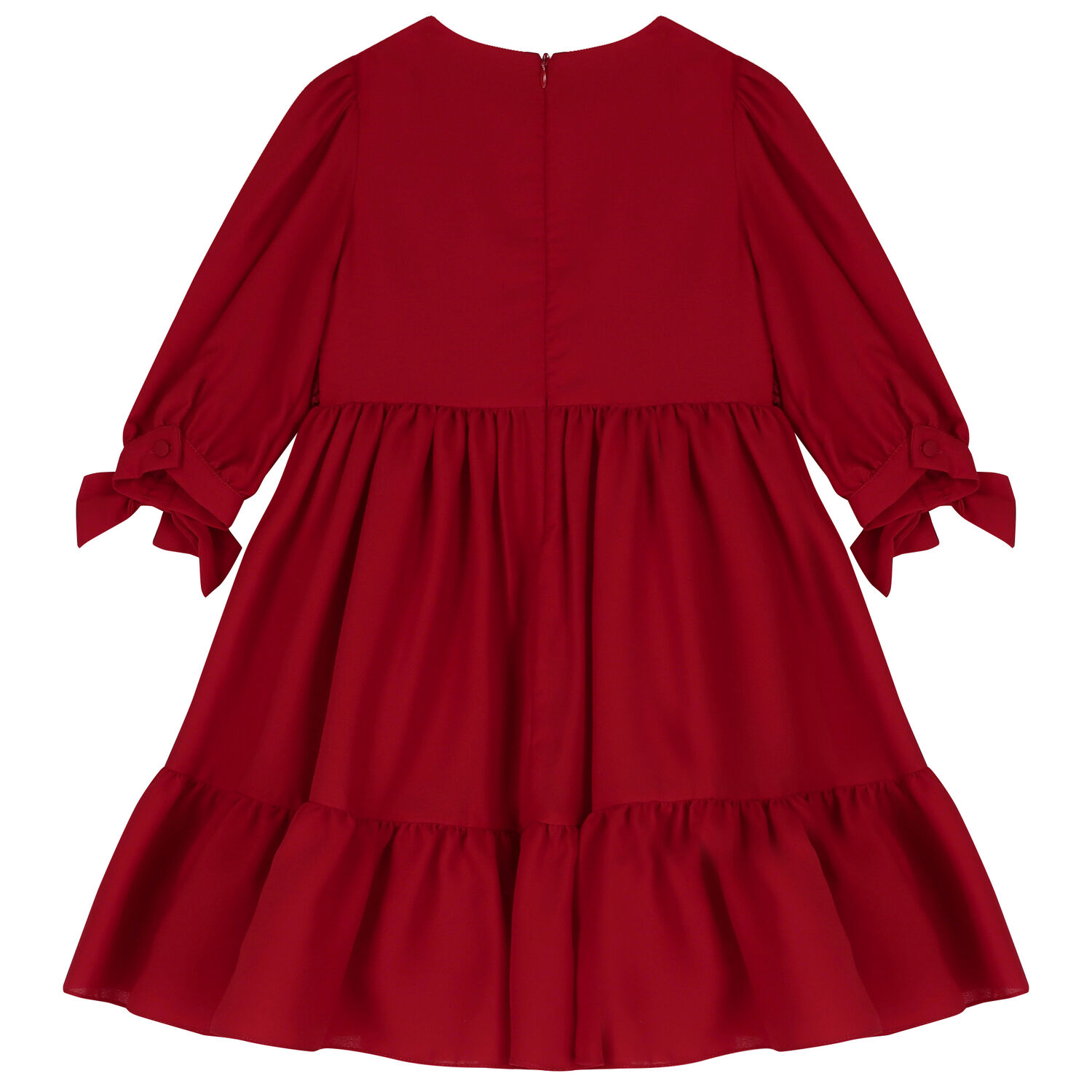 Girls Red Chiffon Dress, 1, hi-res