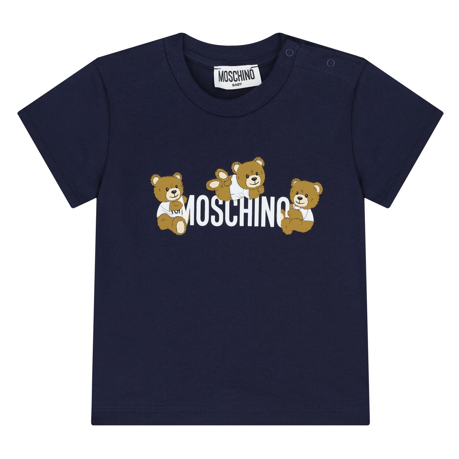 Younger Navy Blue Teddy Bear Logo T-Shirt, 4, hi-res image number null