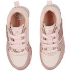 Girls Pink & Gold Logo Trainers, 1, hi-res
