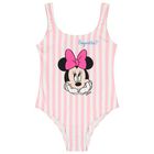 Girls Pink & White Striped Minnie Mouse Disney Swimsuit, 1, hi-res